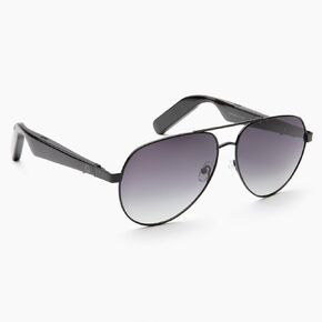 Lucyd - Bluetooth Audio Glasses - Men & Women Smart Glasses w/UV Protection - Open Ear, Noise Canceling Wireless Mics, Quadrasonic Sound Speaker, Voice Assistants Compatible - Darkside XL
