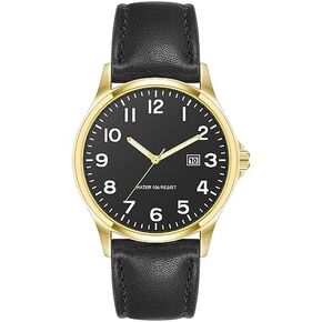 Amazon Essentials Men's Easy to Read Strap Watch