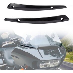 Motorcycle Split Front Windshield Side Trim, Motorcycle Windshield Modification Metal Pressing Strip for Harley Touring Road Glide 2015 to 2023 Models Accessories (1Pair) (Black)