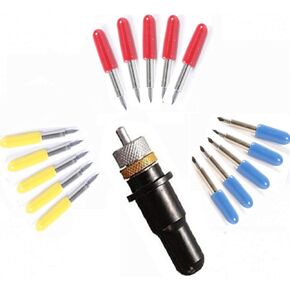 F.L.S 15pcs 30/45/60 Degree Roland Vinyl Cutter Cutting Plotter Blade with Blade Holder