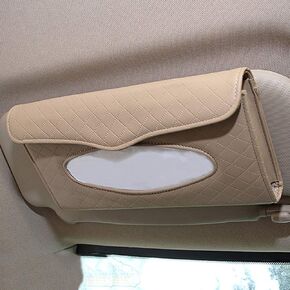 Cartisen Car Tissue Holder, Sun Visor Tissue Holder, Car Visor Napkin Holder, PU Leather Backseat Tissue Case for Car/Truck (Black)