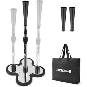 Surrergo Heavy Duty Baseball and Softball Portable Mirror Baseball Tee.10lb Heavy Weight Base. Professional Hitting Tee for Baseball/Softball. Easy Height Adjustment (23"-45")