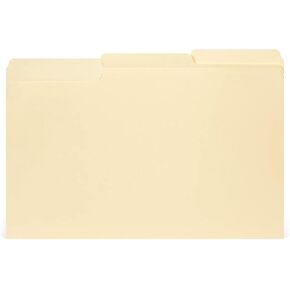 Legal File Folders - White | 100 Pack | Made in America | 1/3 Cut Top Tab Legal Size File Folders | Assorted 3 Tabs | Colored Manila File Folders | 8.5" x 14" | Organize & Store Papers