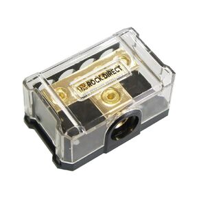 DB 4 Way Power Distribution Block, 0/2/4 AWG Gauge in, 4/8/10 Gauge Out, Car Audio Stereo Amp Distribution Connecting Block Ground Distributor Block for Car Audio Splitter （4 Way Out）