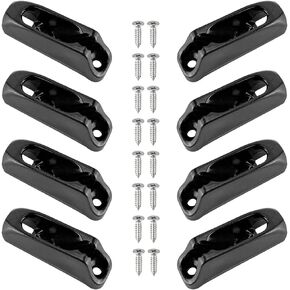 Wwxuanke 8Pcs Rope Cleat Black Nylon Jam Cleat Boat Cleat Self-Lock Rope Cord Tensioner Accessories