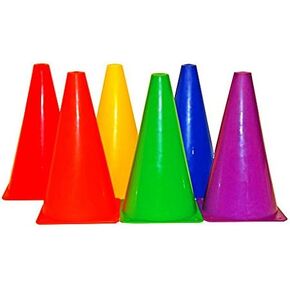 مخاريط التدريب - مجموعة من 6 مخاريط فينيل متينة للغاية مقاس 9 بوصة متعددة الألوان (مخاريط متعددة الألوان) in Kuwait