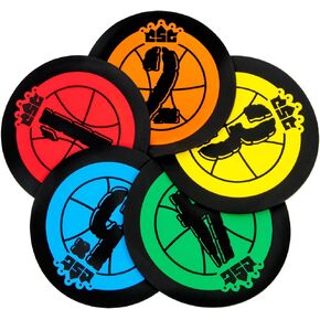 علامات تدريب هوت شوت من كراون سبورتنج جودز، 5 عبوات - نقاط تدريب كرة السلة مقاس 7.5 بوصة - نقاط مستديرة مسطحة للرياضات الجماعية للشباب والكبار in Kuwait