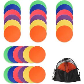 9 Inch Poly Vinyl Spot Markers, Non Slip Rubber Agility Markers Flat Field Cones Floor Dots,for Exercise Drills, Sports, Games, Speed Agility Training -30 Pcs