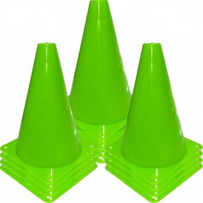 12Pcs Plastic Traffic Cones Mini Sport Cones for Basketball Football Drills, Indoor Outdoor Games Activity Festive Events - 7 Inch Orange Plastic Cones
