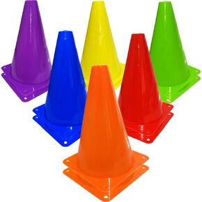 12Pcs Plastic Traffic Cones Mini Sport Cones for Basketball Football Drills, Indoor Outdoor Games Activity Festive Events - 7 Inch Orange Plastic Cones in Kuwait