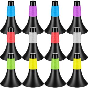 12 Pack Agility Training Sport Cones 9 Inch Flexible Marker Cones with Carry Bag Soccer Basketball Training Cones Plastic Agility Sport Cones for Indoor Outdoor Speed Grab Drills and Training, 6 Color