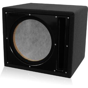 BELVA BBX110BK 10-inch Car Ported Subwoofer Box 3/4-inch MDF Pre-Lined Polyfil Includes Custom Black Baffle