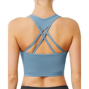 الفتيات ترينينج حمالات الصدر الطويلة Strappy الرياضة الصدرية القابلة للإزالة المحاصيل قمم تانك كامي Bralette