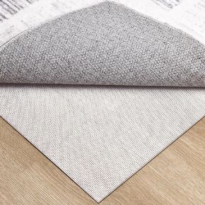 FlyDOIT Non Slip Rug Pad Gripper 2 x 8 Feet Extra Strong Pads for Any Hard Surface Floors, Ultra Thick Area Rug Grippers for Tile Floors Under Carpet Mats Cushion, Keep Your Rugs in Place, Silicone