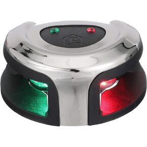 Attwood NV3012SSG-7 LightArmor™ 2-Mile Vertical Surface Mount Navigation Light, Green LED Lighting, Round Stainless Housing