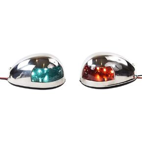 MARINE CITY Stainless Steel Water Proof Outside Housing LED Navigation Side Lights Red and Green Side 3-3/16 Inches Length for Boats – Marines – Yachts (1 Set)
