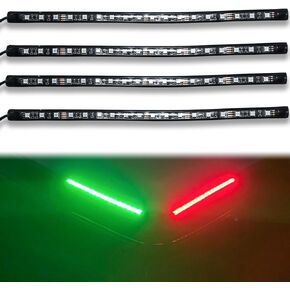 UNXMRFF Boat Navigation Lights, Navigation Lights for Boats LED, Boat Lights for Night Fishing, Boat Red and Green Bow Lights, Deck Lights for Marine, Yacht, Kayak, Bass Boat, Pontoon Boat