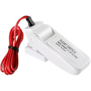 Bilge Float Switch, Huazu Automatic Bilge Pump Float Switch Rule Float Switch DC 12V 24V 32V for Boats Ignition Protected Mercury Free White