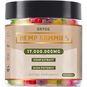 Hemp Gummies, Natural High Potency Hemp Oil Infused Gummies,Ensure The Peace of Body, Assorted Fruit Flavors,America's Favorite Hemp Gummy Brand!