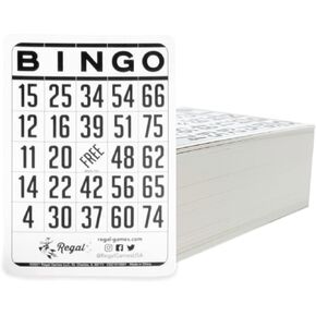 Regal Bingo - بطاقات بينجو كلاسيكية - عدد 200 بطاقة - مقاس 6.125 بوصة × 4.17 بوصة - أبيض