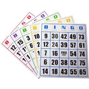 Yuanhe 50 قطعة من بطاقات ألعاب Jumbo Bingo، سهلة القراءة، مجموعة Bingo، بطاقات ألعاب ورقية من Bingo لألعاب Bingo، ألعاب بطاقات حفلات الأطفال، ألعاب الفصول المدرسية، نشاط تجمع العائلة، رحلة الكازينو