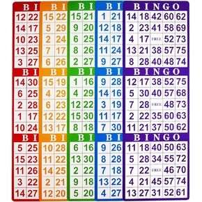 Yuanhe Bingo Paper Game Cards - 3 Cards - 100 Sheets in Mixed Colors