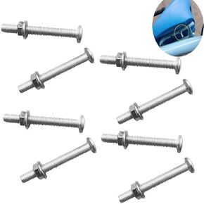 YehVeh 8 Pack Kids Tricycles Seat Mounting Screws Kit 1/4-20 x 2'' Long Fully Machine Thread (Screw Bolts + Washers + Locking Nuts) for Trike Backrest Saddle Balance Bike Repair Tripod DSLR Camera