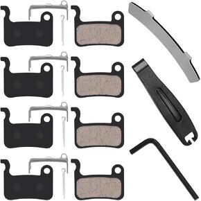 PACYTION 4 Pairs Bike Brake Pads with 3 Installation Tools, Compatible for Shimano Brake Pads Deore XT SLX Hone Alfine Saint LX M596 M595 XTR M975 M966 M965 Disc Brake MTB Bicycle Brake Pads