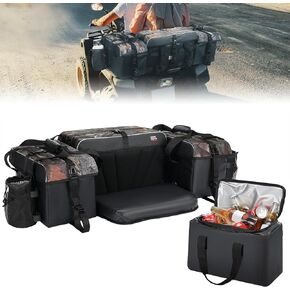 KEMIMOTO ATV Storage Bags with Cooler Bag, 76L Large ATV Bags Rear Rack Bag, Upgraded 4 ATV Cargo Rear Seat Bags Compatible with Polaris Sportsman Fourtrax Can-Am Kawasaki Arctic Cat CFMOTO