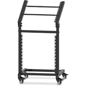 12U DJ Mixer Stand Rack Mount Rolling Stand Stage Cart Adjustable Rack Mount for Music Studio Booth Pro Audio Recording Cabinet Stage Equipment