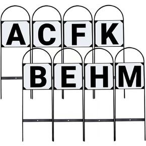 Equi-Essentials Dressage Metal Stake Markers | Equestrian Sport Durable 27" High Dressage Markers with Black Letters A, B, C, E, F, H, K, M | Set of 8