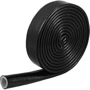 X AUTOHAUX 3/4" ID x 10FT Heat Shielded Fire Sleeve Silicone Coated Fiberglass Tape for Automotive Hose Lines Wires Electrical Wiring Black