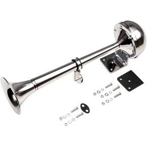 FARBIN Boat horn Waterproof Stainless Steel Dual Trumpet,Electric Horn for 12v Boats Ship Sailboat Yacht Off-Road Vehicle Truck SUV RV Vans Touring Car (Stainless steel double tube, 12V)