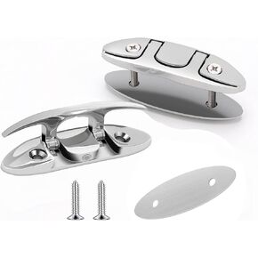 Boat Flip Up Cleat 4-1/2 inch 316 Stainless Steel Boat Folding Cleat, Pop up Boat Cleats, Boat Dock Cleats, Marine Folding Cleats for Boats, Boat Rope Cleat, pack of 2