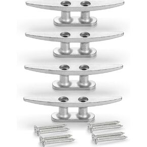 KAHACIYO 4 Inch Dock Cleat, 304 SS Boat Cleat, Rope Cleat 4/6 Pack, Nautical-Themed Wall Hooks - Ideal for Marine, Nautical Decor…