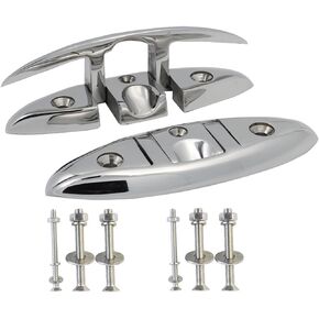 2 Pack Boat Cleat Marine Folding Cleats 316 Stainless Steel Flip Up Dock Cleat Rope Cleat for Boat Kayak with Screws