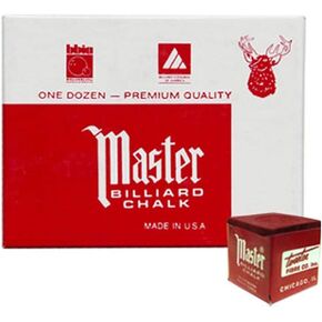 Masters Burgundy Billiard Chalk - 1 Dozen