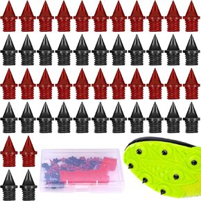 48 Pcs 1/4 inch Carbon Steel Track Spikes Pyramid for Competition, Lighter Weight Spikes Track Shoes with Spike Wrench, Running Shoes Replacement Spikes for Track and Field Sprinting or Cross Country