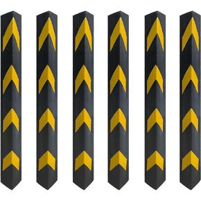 ASTAMOTOR 27" Rubber Garage Wall Protector Corner Guard for Parking Lot Warehouse Edge, 6 Packs