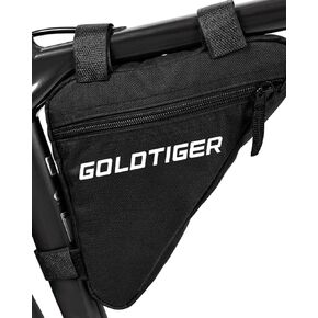 GoldTiger Ultra-Lightweight Triangle Bike Frame Bag，Spacious, Easy-Access Saddle Pouch for Cycling Essentials - Secure & Durable (Triangle Pouch)