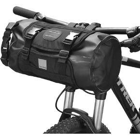 Waterproof Outdoor Bicycle Front Frame Storage Bag Bicycle Front Handlebar Bag Road MTB Bicycle Accessory Bag 6L Black