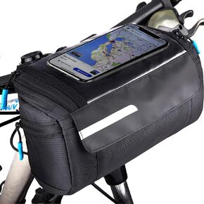 Bike Handlebar Bag 4L, Waterproof 4-Layer Bike Bags for Bicycles with Phone Holder, Bike Handlebar Bags, Bicycle Handlebar Bag for Road, Mountain