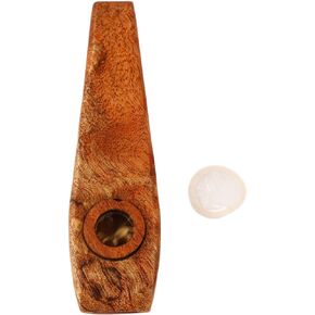 Kazoo Flute Maple Wood Flute Wooden Kazoo with Diaphragm Musical Wind Instrument for Blues Folk Country Music