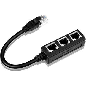 محول شبكة مقسم كابل إيثرنت RJ45، محول كابل مقسم إيثرنت 1 إلى 3 مناسب لـ Super Cat5، Cat5e، Cat6، Cat7 LAN محول مقبس إيثرنت مقسم LAN in Kuwait