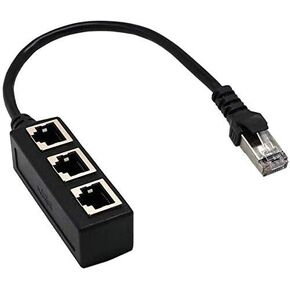 RJ45 Ethernet Splitter Cable,RJ45 1 Male to 3 x Female LAN Ethernet Splitter Adapter Cable Suitable Super Cat5, Cat5e, Cat6, Cat7 LAN Ethernet Socket Connector Adapter