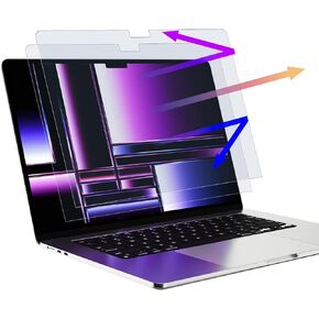 2 Pack Anti Blue Light Screen Protector Compatible with MacBook Pro 16 inch (M3 / M3 Pro / M3 Max / M2 Pro / M2 Max / M1 Pro / M1 Max) , Eye Protection Blue Light Blocking, Anti Glare Anti Scratch &