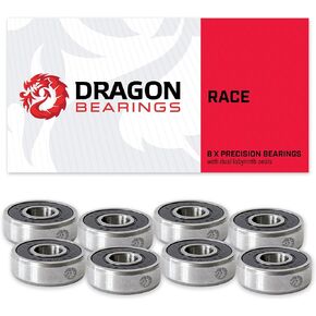 Fireball Dragon Skateboard Bearings Set 8 Pack - Fast 608 Longboard Bearings Set for Skateboards Inline & Roller Skates - Bearings for Skateboarding Guaranteed for Life