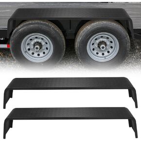 Trailer Fenders, Heavy Duty Plate Steel Fenders for 13"-15" Wheels Tandem Axle Trailer- 2Pcs