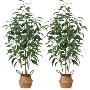 Ferrgoal Artificial Eucalyptus Tree,6Ft Tree Fake Plant in Pot for Home and Office Decor,Potted Faux Plants Tall Artificial Trees for Indoor,Outdoor,Lifelike Home Decoration 2Pack,Green