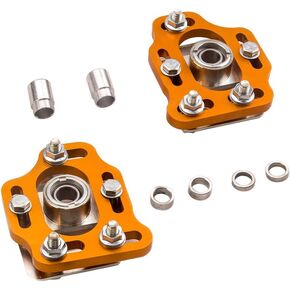 Maxpeedingrods Coilovers Camber Plates Adjustable Front Upper Mount for Ford Mustang 1994-2004 2PC Top Mount Camber Plate Silver